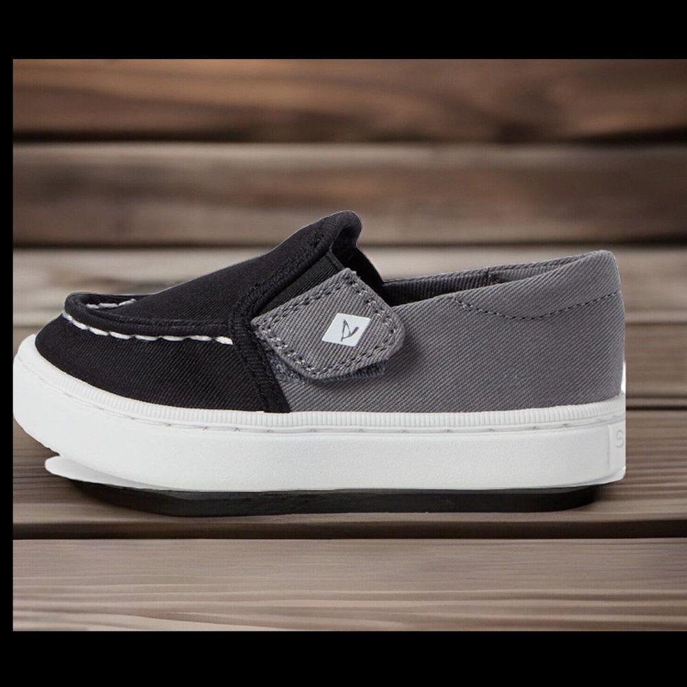Sperry Salty JR. Moccasin Salt Washed Canvas Upper Comfy Memory Foam 12US Unisex